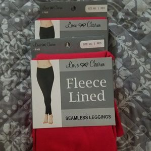 2pk M/L fleece lined seamless leggings